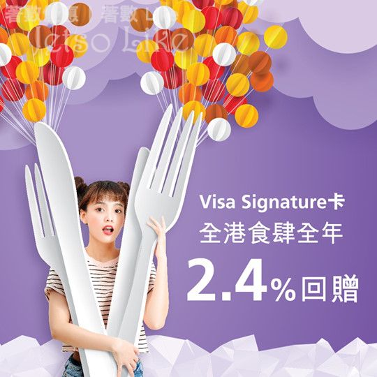 東亞銀行 Visa Signature卡 本地食肆無上限2.4%回贈 31/Dec