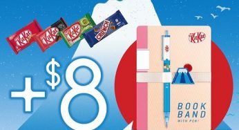 OK便利店 買KitKat朱古力 加$8換購 富士山刺繡圖案橡筋筆套連原子筆